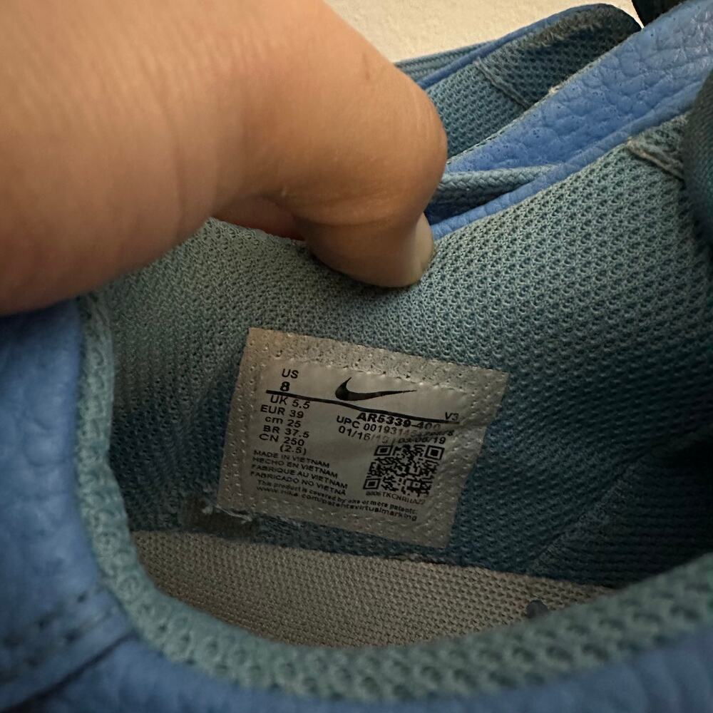 NIKE Women's Size 8 Air Force 1 Sage Low University Blue Sneakers - Picture 3 of 6
